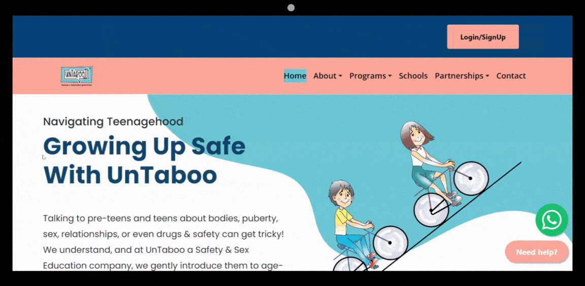 Preview of programs on Untaboo website